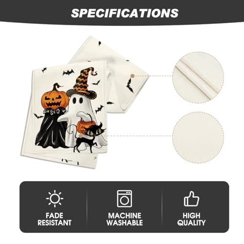 Halloween 13x72 Inch Table Runner - Beig Color, Durable Polyester, Home Party Decor