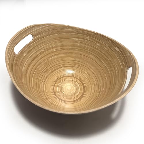 Purelite Solid Reusable Bamboo Popcorn & Snack Bowl - Large Family Serving Bucket