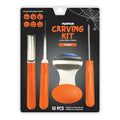 Halloween Pumpkin Carving Kit with 4 Stainless Steel Tools & 6 Stencils - 10 Pieces