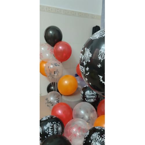 Halloween Balloons Set with Spider Web & Splatter Designs - 30PCS Party Decor