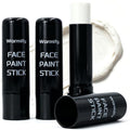 White Face & Body Paint Sticks - 3 Pack for Makeup, Cosplay & Sports
