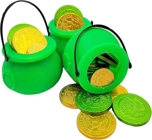 24-Pack Green Candy Cauldron Kettles Party Supplies for St. Patrick's Halloween