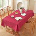 Red Rectangle Table Cloth 70x53 Inch Farmhouse Linen Durable Washable
