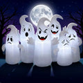 8FT Halloween Inflatable Ghost Yard Decoration with LED Lights - Waterproof & Stable Setup
