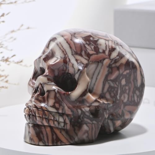 Natural Chocolate Crystal Skull Statue - Hand Carved Healing Stone 5 Inch Variation of THIS listing