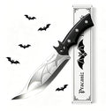 Gothic Bat Kitchen Knife - Stainless Steel Blade for Halloween & Dark Aesthetic Cooking