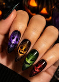 Halloween Cat Eye Gel Nail Wraps - Ghost Face UV Stickers, 20pcs, A5 Variation