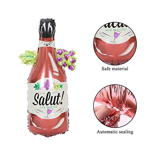 12PCS Aluminum Foil Champagne & Wine Bottle Balloons for Party Decor