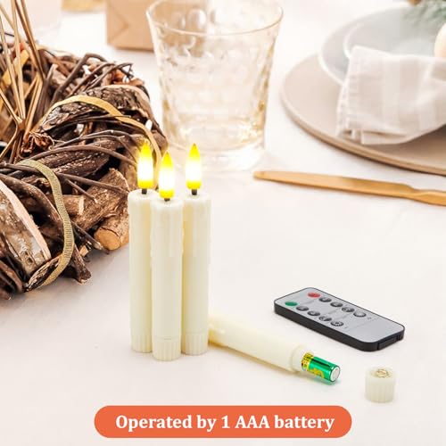 12 Pack Flameless Taper Candles with Clip - Realistic Flickering Flame Effect for Christmas Decor