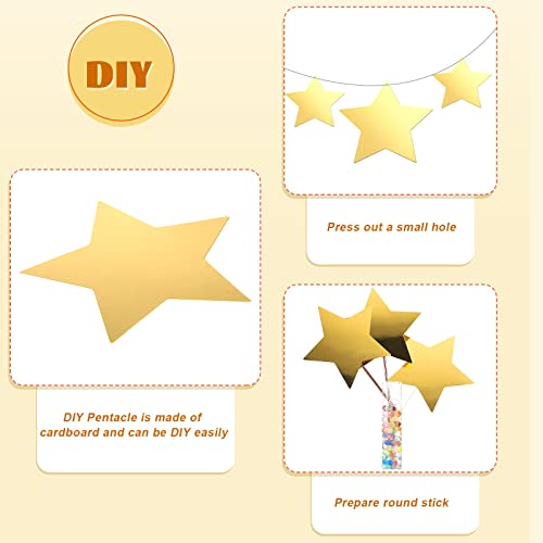 Red Carpet Runner for Party 2.62x14.5ft with Gold Star Cutouts - Event Decor