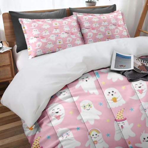 Rainbow Cute Sweet Comforter Set of 3 Full Size Bedroom Decor Halloween Ghost - Variation of THIS listing