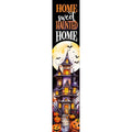 Haunted Home Porch Sign - Rustic Outdoor Wooden Decoration - Weatherproof Entryway Decor - 8x40 Inches - Variation of Haunted Home