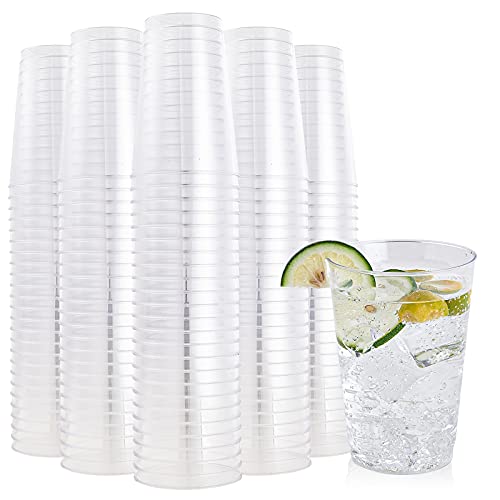 Disposable Clear Plastic Cups 12 oz - Pack of 200 - Perfect for Parties & Events
