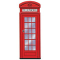 Large Red Telephone Booth Cardboard Cutout for Travel Theme Parties - 6'6" x 28.5"