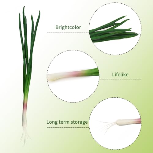 Fake Green Shallot Decorations - Lifelike Artificial Fruit Model for Home & Party, 2PCS