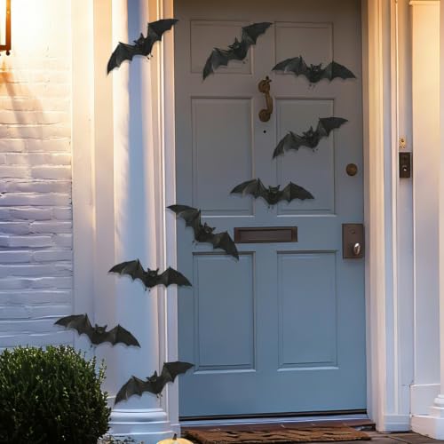 3D Bat Wall Decals with Foldable Wings - Halloween & Gothic Home Decor