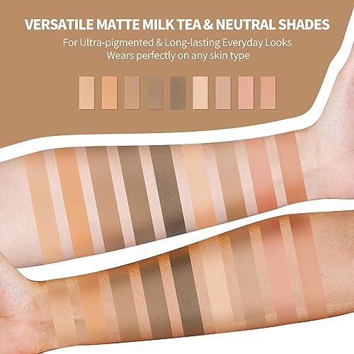Mini Matte Eyeshadow Palette - 9 Colors, High Pigment, Waterproof & Long Lasting - Milk Tea Variation