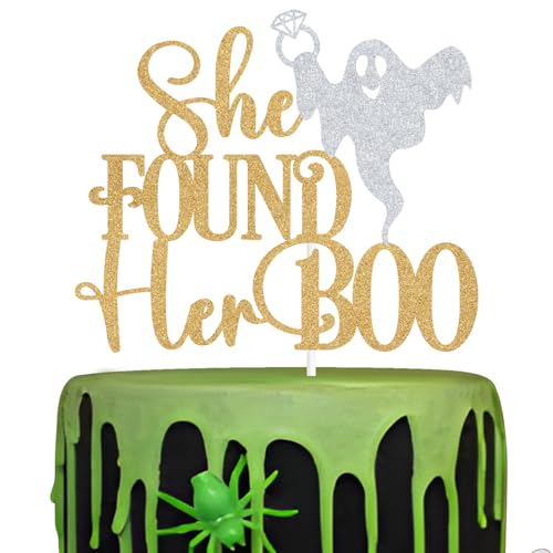 Halloween Wedding Cake Topper - She Found Her Boo Romantic Party Decor