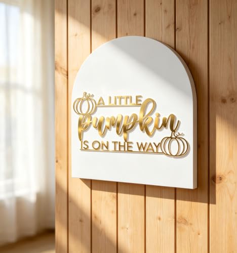 Gold Acrylic Pumpkin Baby Shower Wall Decal for Fall & Halloween Parties