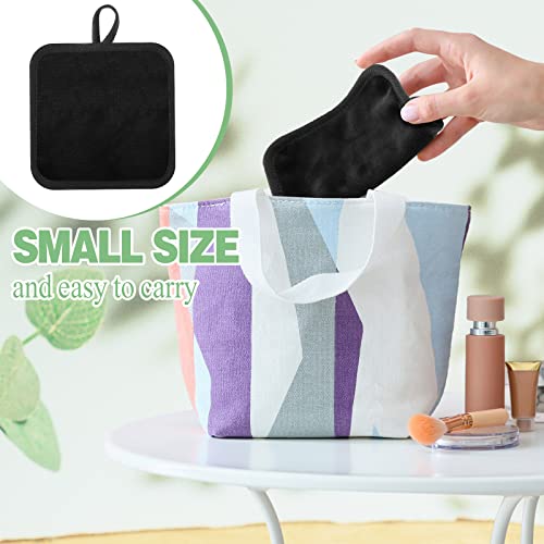 Reusable Makeup Remover Pads - 32 Black Microfiber Cloths, 5x5 Inches - Gentle & Eco-Friendly