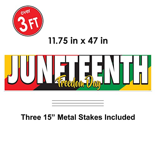 Juneteenth Yard Sign - Jumbo Outdoor Lawn Decor with Metal Stakes