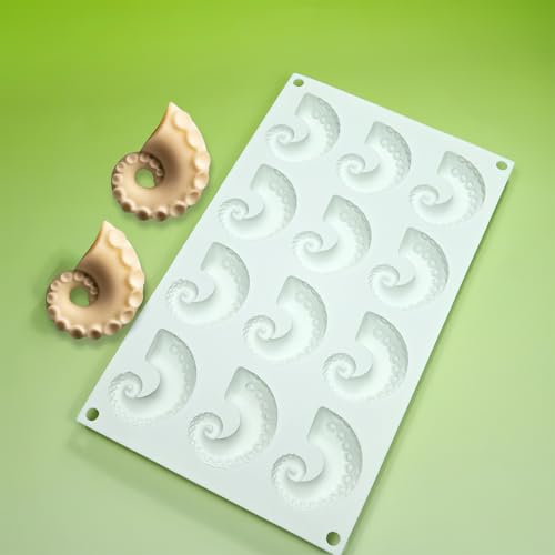 Octopus Tentacles Silicone Mold 12 Cavities for Cake Cookies Chocolate Resin Craft
