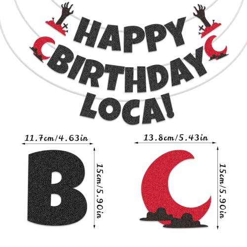 Black Glitter Vampire Birthday Banner - Funny Milestone Party Decor