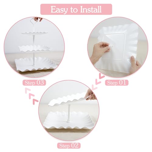 White 15-Piece Dessert Table Display Set Cake Stands Cupcake Holders Party Trays