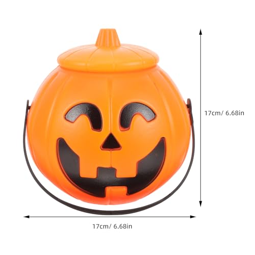 Halloween Pumpkin Candy Bucket with Handle - Trick or Treat Lantern for Party Decor