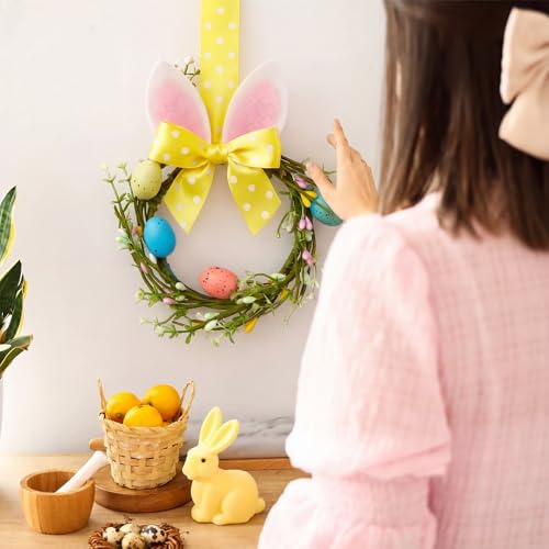 Mini Halloween Egg Wreaths Set of 4 - 3.5 Inch Front Door Decor
