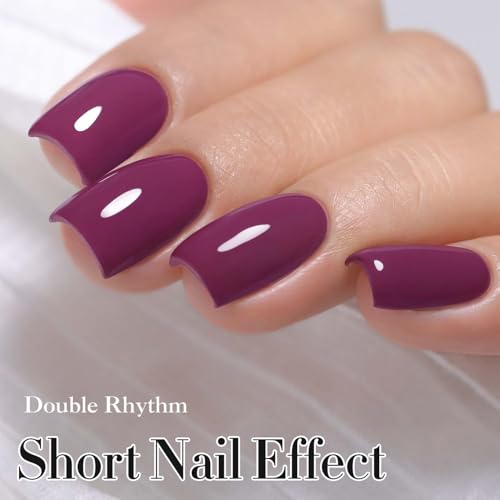 Double Rhythm 0.5oz Purple Gel Polish - Same Color, 15ml Soak Off Nail Lacquer