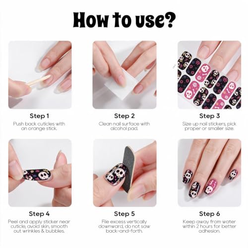 Halloween Glow in The Dark Nail Stickers Set with Nail Files - Style 3