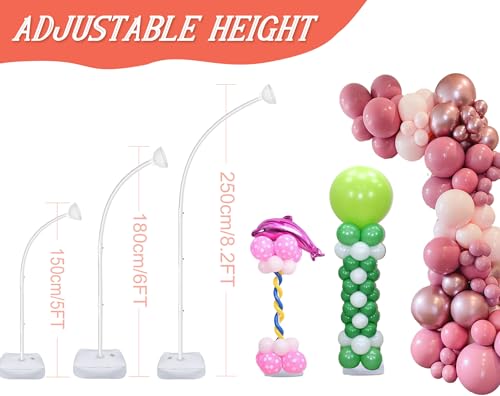 Half Balloon Arch Stand with Base - 8.2FT & 6FT DIY Balloon Decor Kit