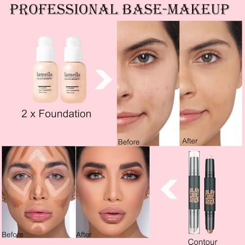 Full Makeup Kit for Women and Teens with Eyeshadow Lipstick Blush & Storage Bag