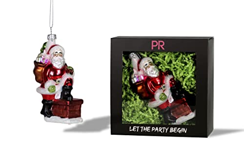 Santa on Chimney Christmas Ornament - Holiday Holiday Decorations