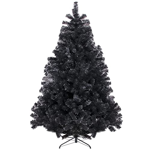 7.5FT Artificial Christmas Tree with 1800 Tips & Metal Stand - Black, Indoor Outdoor