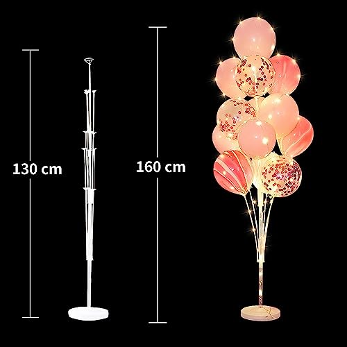 Balloon Arch Stand Kit with LED String Lights and 26 Balloons for Party Decorations