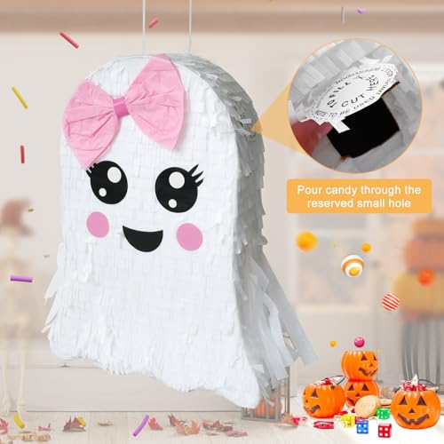 Halloween Ghost Piñata Pink Spooky Party Decoration for Kids