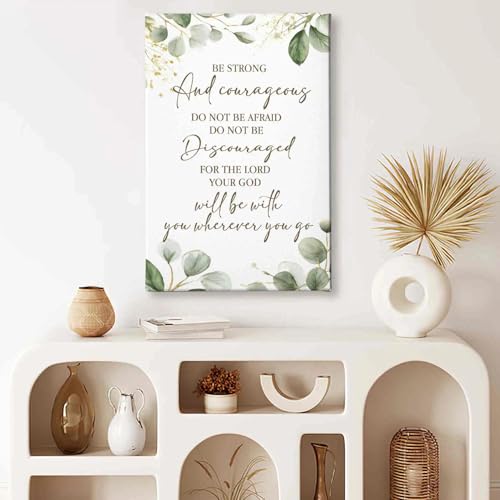 Big Bible Verse Wall Decor - 36x24 Inch Canvas Framed Religious Wall Art