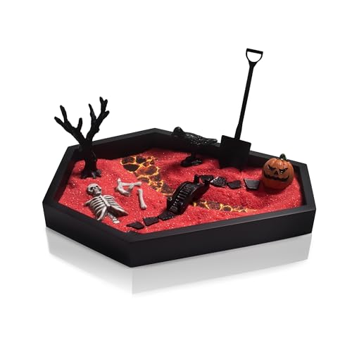 Halloween Coffin Zen Garden Kit - Gothic Spooky Desk Decor with Accessories - Coffin Variation