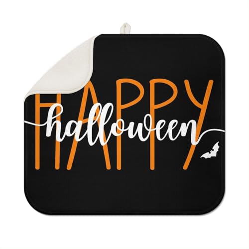Halloween Dish Drying Mat 16x18 Inches - Spooky Kitchen Counter Decor - Variation of THIS Listing