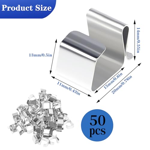 50 Pcs Metal Gutter Light Clips for Hanging Outdoor String Lights - Christmas & Halloween Decor