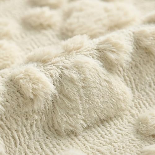 Beige Plush Faux Fur Pet Table Runner 13x72 Inch Home Decor