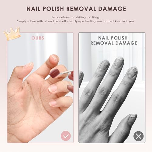 Semi Cured Gel Nail Strips - Hema-Free Glitter Cat Eye Dark Red - Shine Variant
