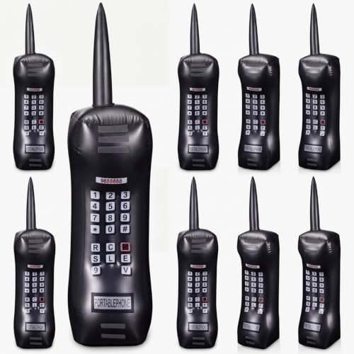 8-Pack Inflatable Retro Mobile Phones - 26 Inch 80s 90s Party Decorations