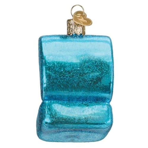 Blue Glass Ring Box Ornament for Christmas Tree Bridal Keepsake Holiday Decor