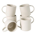 Oat Coffee Mug Set of 6 - 16 oz Large Handcrafted Stoneware Cups with Handle