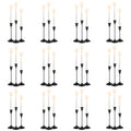 36 Pack Black Metal Taper Candle Holders Set - Rustic Modern Decor