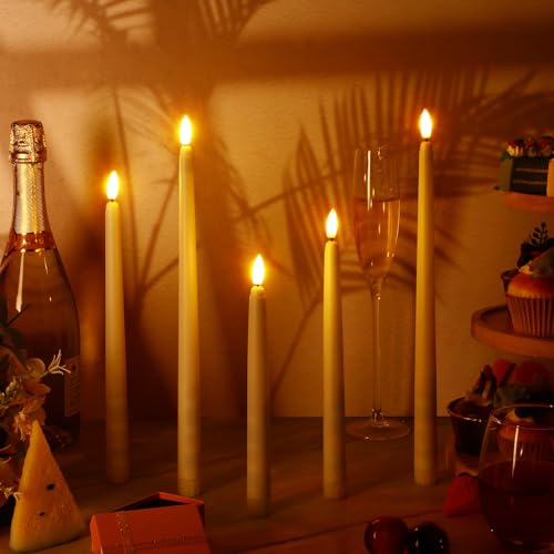 48 Pcs Flameless Taper Candles LED Ivory Set - Fake Flickering Candles
