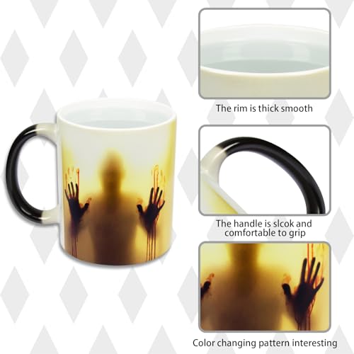 Color Changing Zombie Coffee Mug - Horror Movie Gift, 11oz Heat-Sensitive Cup